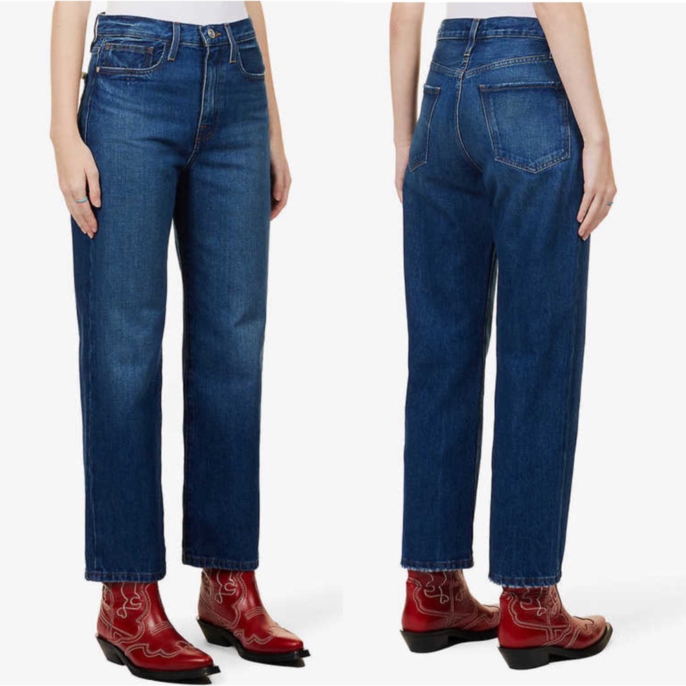 Frame Denim Classic Straight-Leg Jeans in Indigo Blue